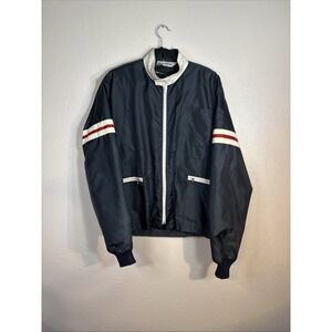 1970's Vintage Dyna Med Jacket Navy Blue Large Zip Out Liner Pockets EMT Medical